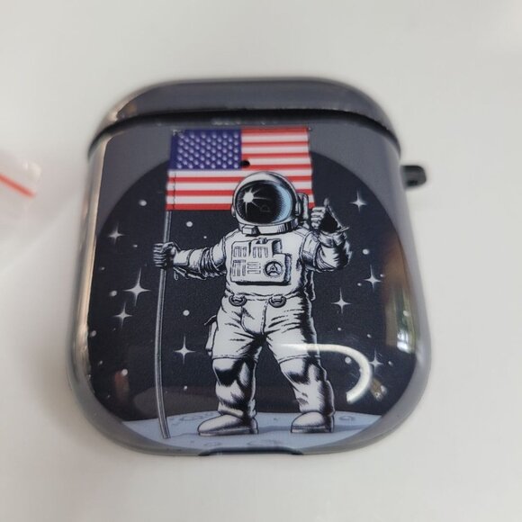 Airpods Case Cover Space‎ Apollo Pattern Basic Plastic Headphones - Picture 2 of 7